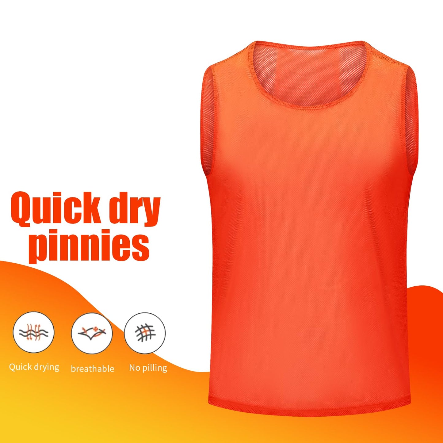 Antoyo Soccer Pinnies Youth with Numbers Scrimmage Team Pinnies Practice Vests Pinnies Jerseys for Basketball Soccer Football Bibs for Youth Adult
