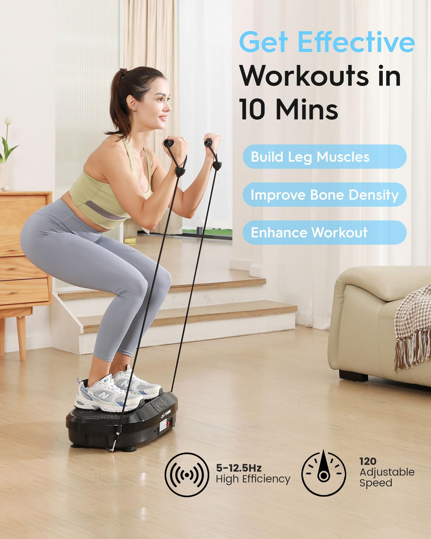 FLYBIRD 4D Vibration Plate-Triple Motors Oscillation, Linear, Pulsation Vibration Plate Exercise Machine, 30Hz-40Hz Vibration Plate Exercise Machine for Bone Density Building & Lymphatic Drainage