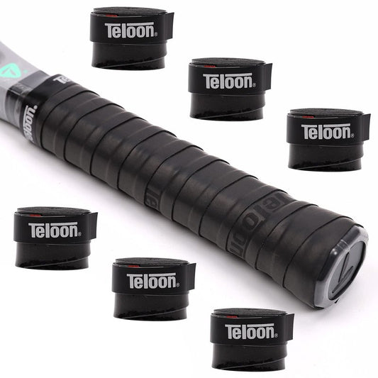 Teloon Overgrip Racket Grip Tape Tennis Overgrip Grip Tape，(6 or 12 Pack) Absorb Sweatbands Stretchy Anti Slip Protector Handle Overgrips. (Black-12 pcs)