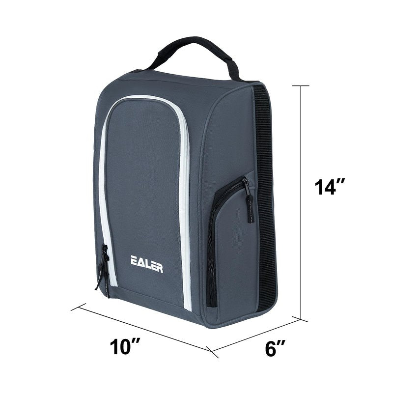 EALER GSB100 Golf Shoe Bag, Zippered Shoes Carrier Bags with Ventilation & Double Outside Pocket for Golf Balls, Socks, Tees, Valuables and Other Accessories