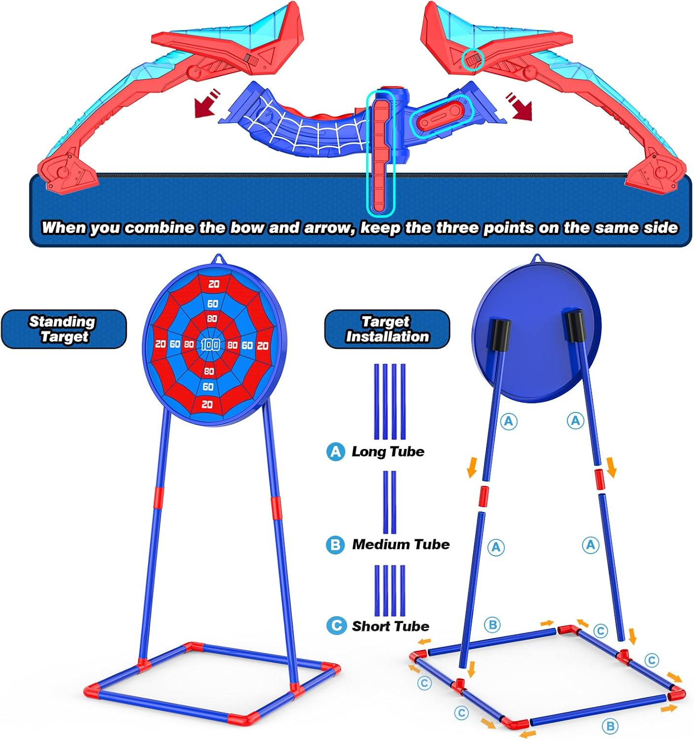 Kids Bow and Arrow Set - LED Light Up Archery Toy with 14 Suction Cup Arrows & Target | Indoor Outdoor Fun for Ages 6-12