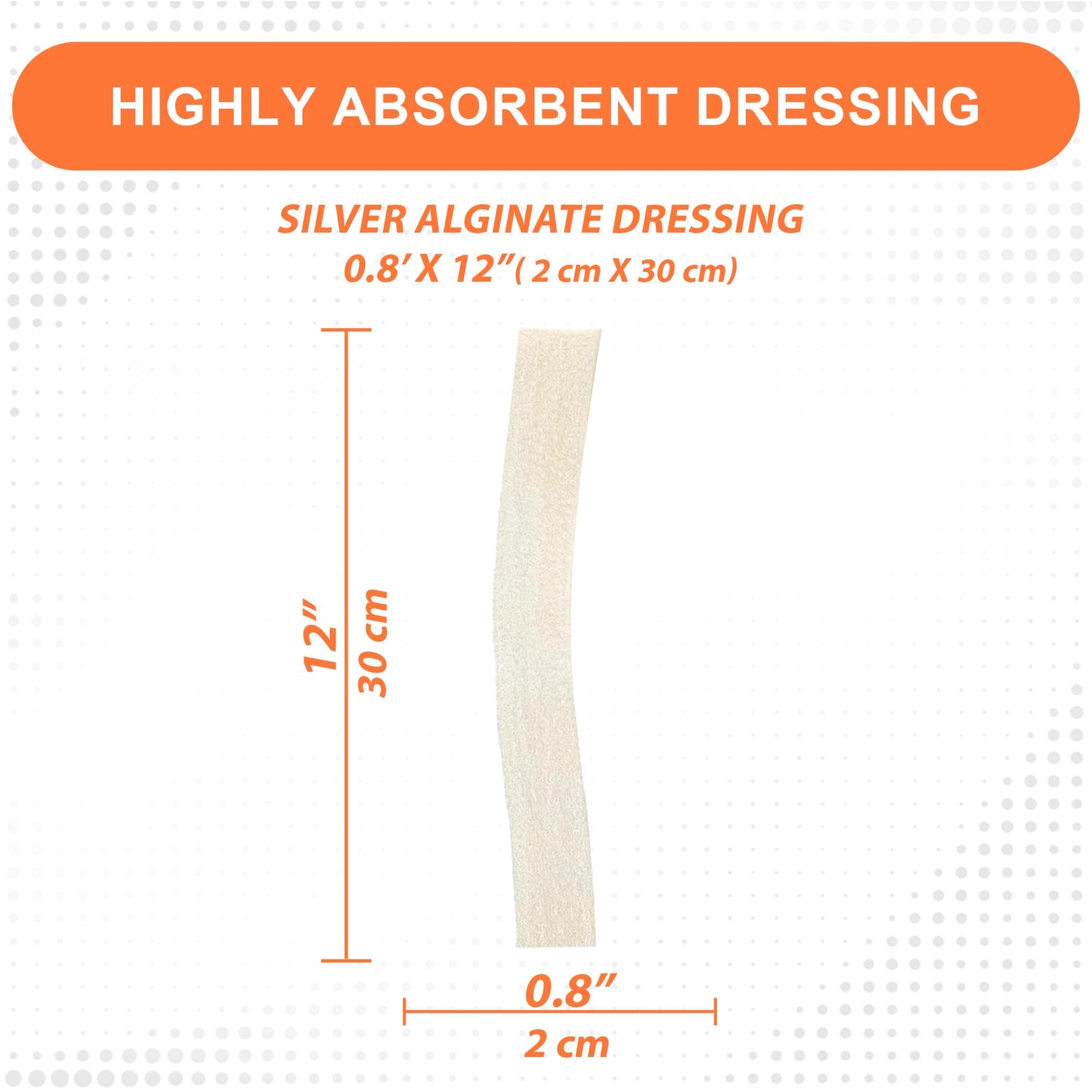 MedVance Silver Calcium Alginate Ag Sterile Highly Absorbent Dressing, (0.8" x 12") Pack of 10