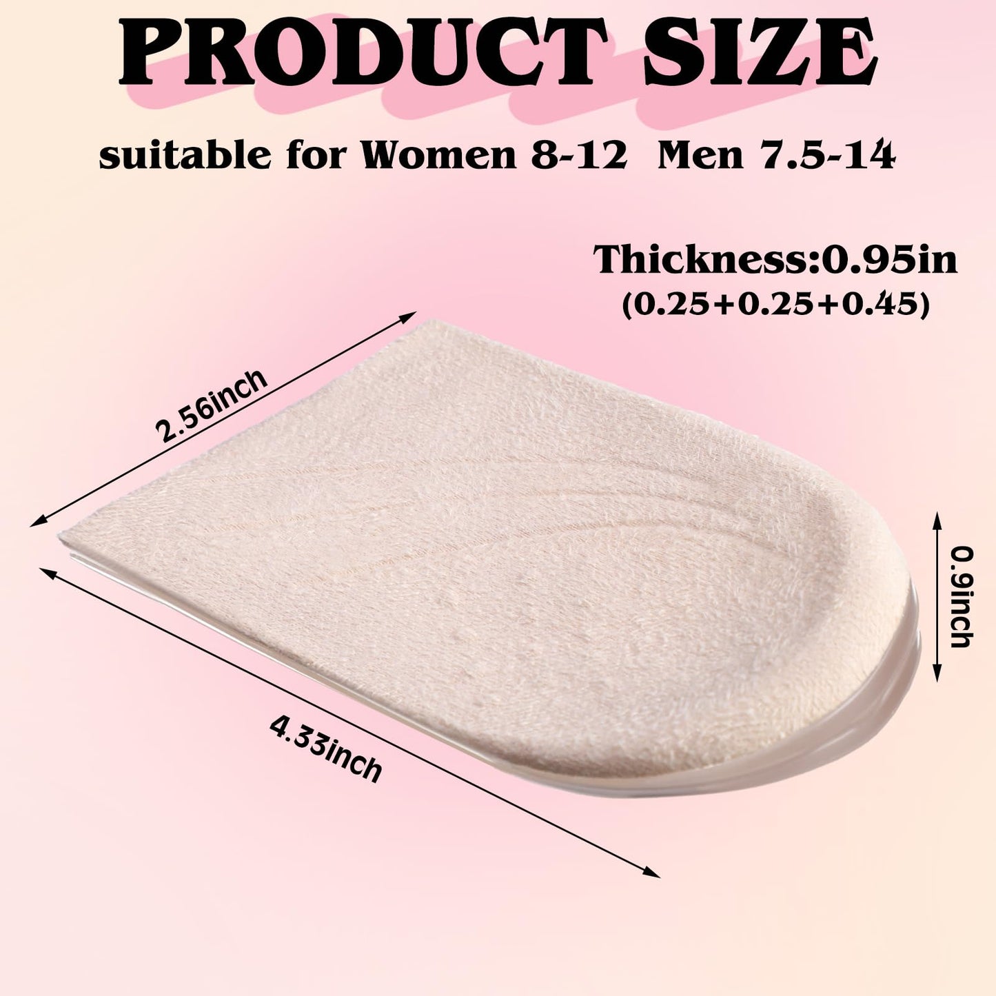 Cuffbow 4 Pairs 3 Layers Medial Lateral Heel Wedge Insoles Corrective Adhesive Shoe Inserts Wedge Inserts Adjustable Supination Overpronation Insoles for Foot Knock Knee Pain Bow Legs Osteoarthritis