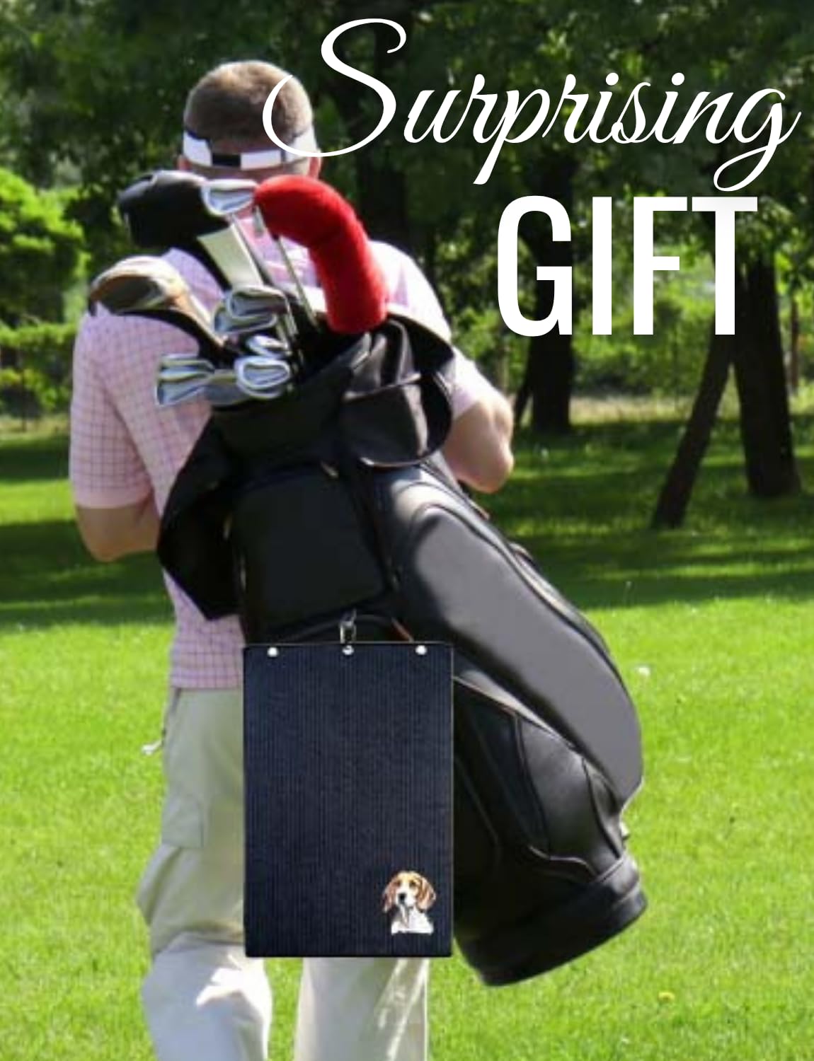 CybGene Beagle Gifts Golf Towel, Gifts for Beagle Lovers, 15.7“x23.6” Microfiber Golf Towel for Golf Bags for Birthday, Christmas