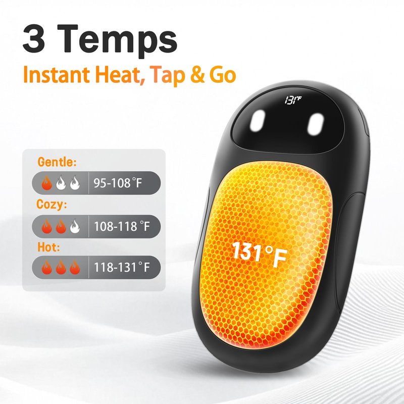 Stocking Stuffers, AI Hand Warmers Rechargeable 2 Pack, AI Smart Chips Magnetic Electric Hand Warmers, 20Hrs Long Safe Heating, Cool Gadget Gift for Men Women Dad Mom Christmas Birthday