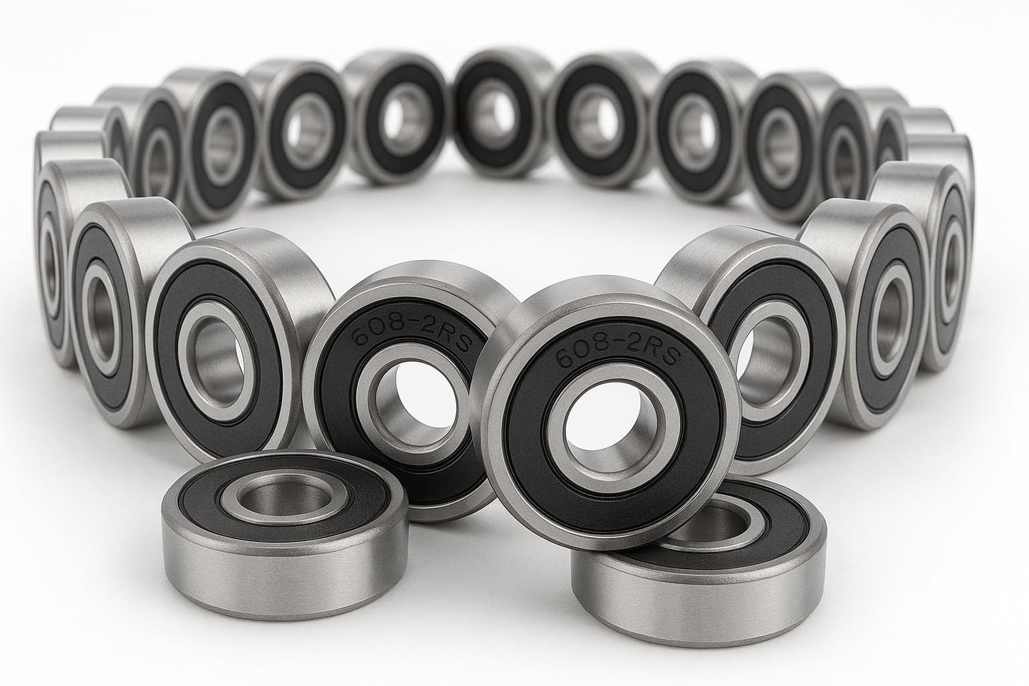 Donepart 608-2RS Bearings 20 Pack, 8x22x7mm Double Rubber Sealed Pre-Lubricated Ball Bearings C3, for 3D Printer, Roller Skate, Electric Motor, Fidget Spinner, Scooter