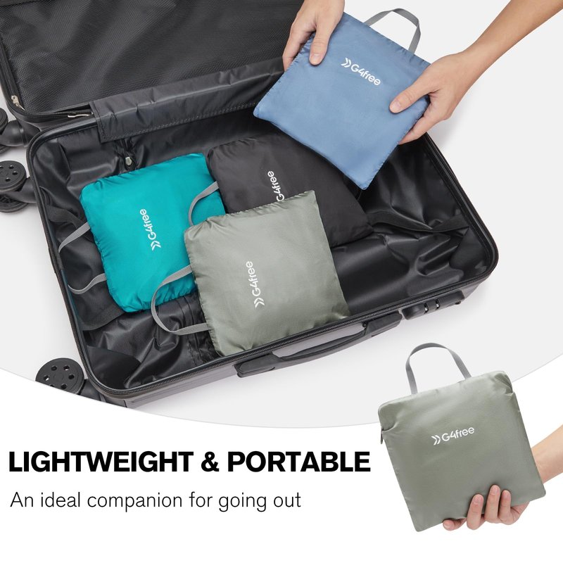 G4Free 25L Lightweight Hiking Backpack Packable Foldable Sport Travel Daypack Water Resistant for Women Men（Grey Green）