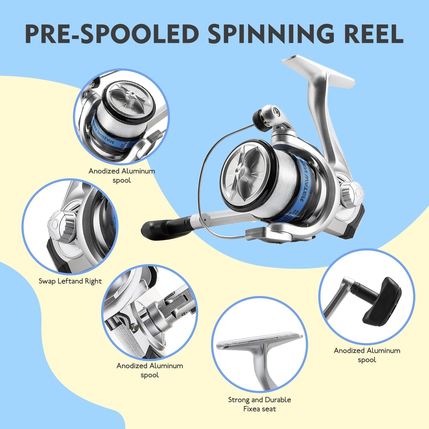 Telescopic Fishing Rod and Reel Combo, 2PCS Collapsible Fishing Pole with Spinning Reel Lures and Carrier Bag for Saltwater Freshwater Bass Fishing Gear