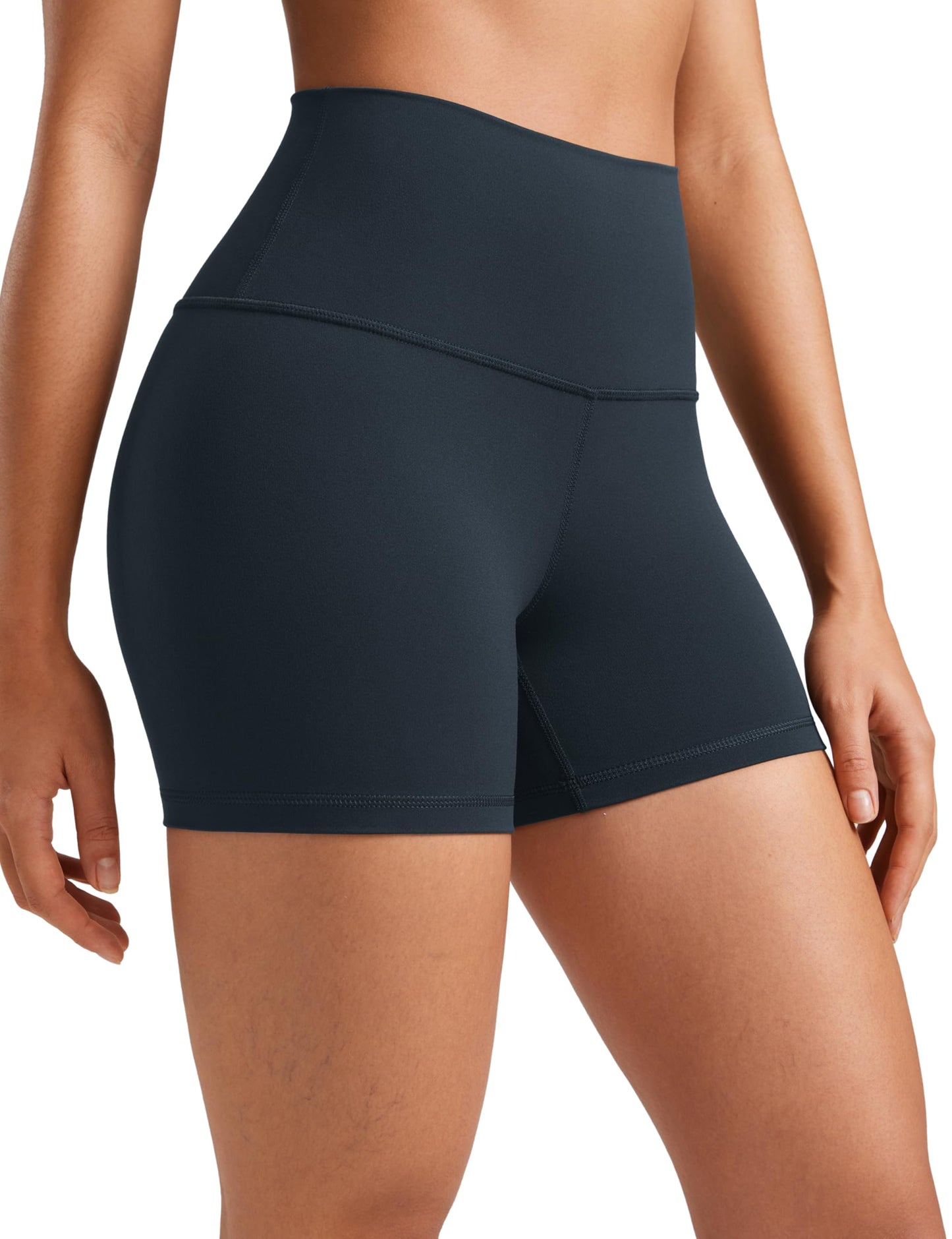 CRZ YOGA Butterluxe Biker Shorts 4'' - High Waisted Booty Workout Volleyball Yoga Womens Spandex True Navy X-Large