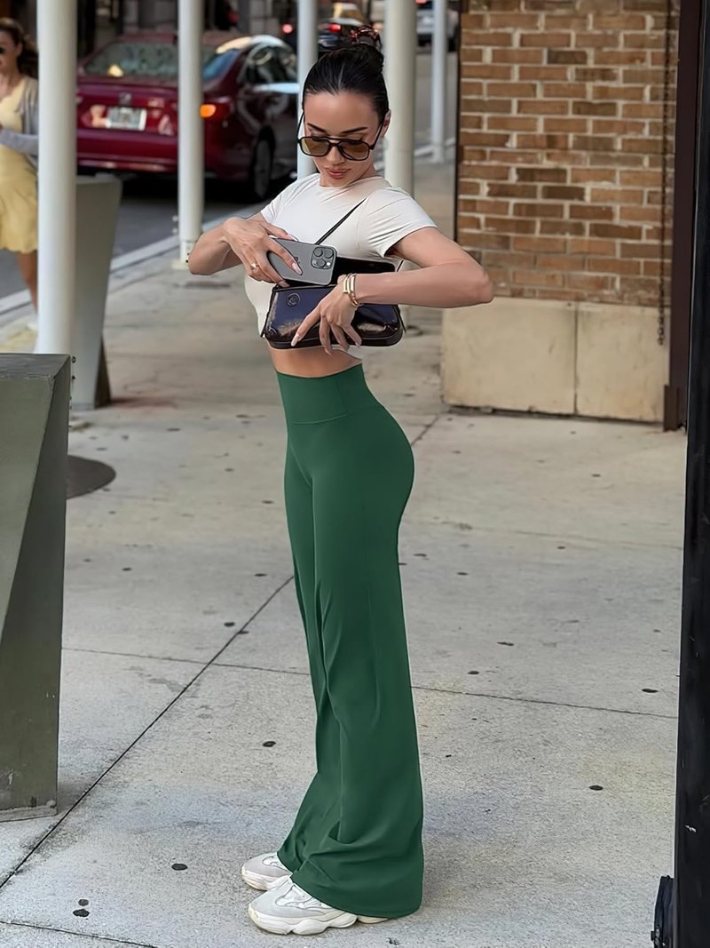 High Waist Yoga Pants - Women's No Front Seam Straight Leggings | Buttery Soft & Comfortable, Available in 29", 31.5", 33", 35"