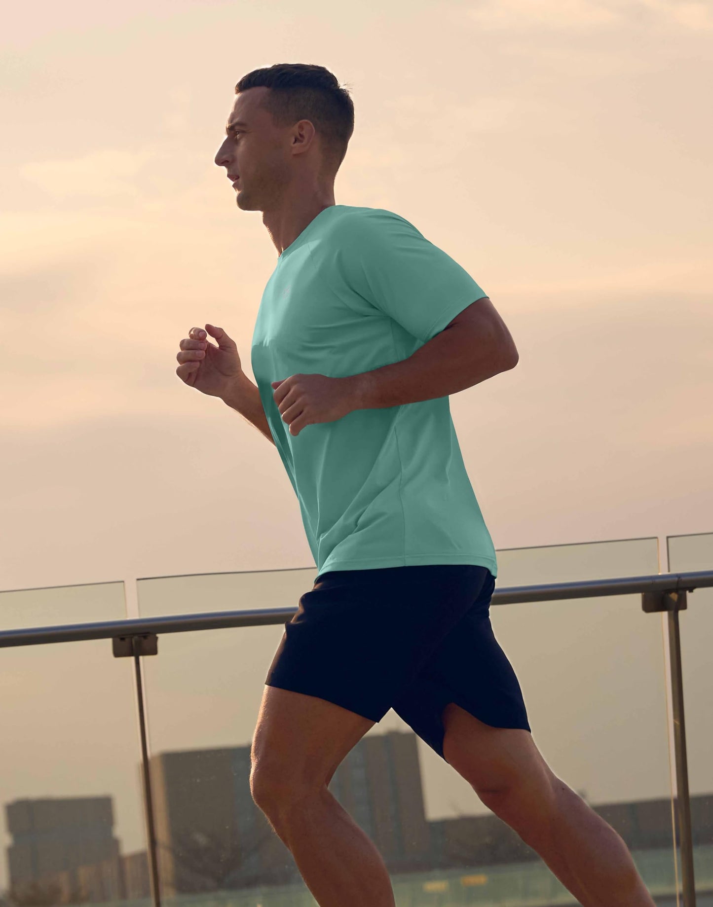 G Gradual Men's Athletic Workout T-Shirts Moisture Wicking Cooling Running Shirts Short Sleeve Performance Tee for Gym Tennis(Jasmine Green,M)
