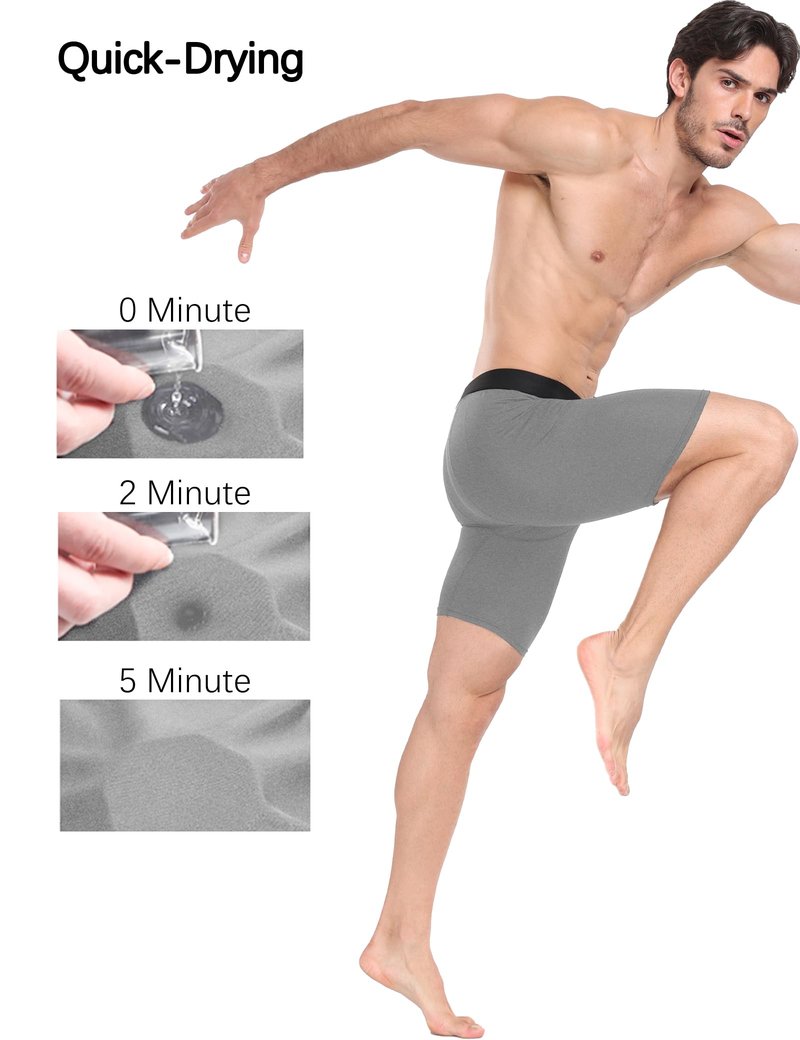 HovSiyla 6 Pack Compression Shorts Men Performance Sports Workout Athletic Running Underwear Shorts Spandex 2 Black 2 White 2 Grey Medium