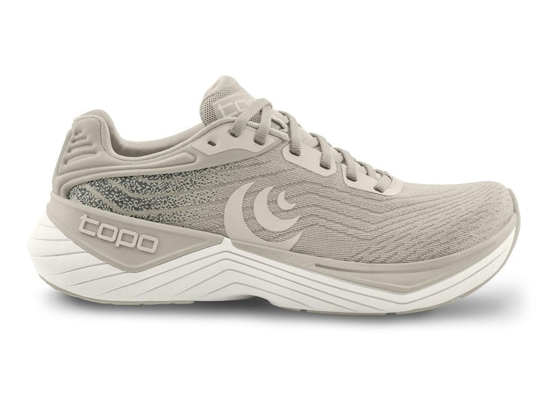 Topo Athletic Women's Ultrafly 5 Comfortable Lightweight Cushioned Durable 5MM Drop Road Running Shoes, Athletic Shoes for Road Running, Tan/White, Size 8