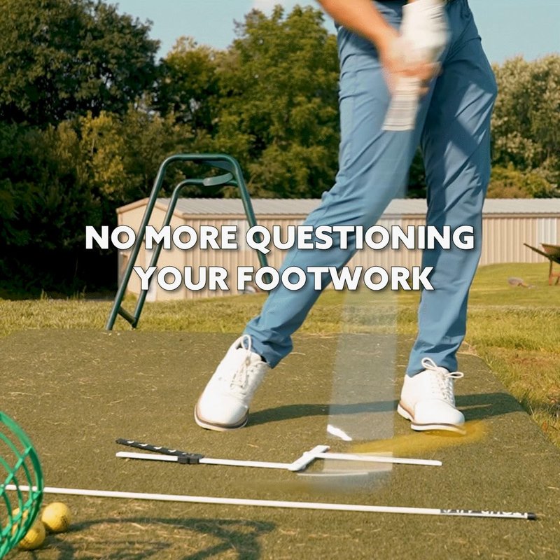 Stance Caddy Golf Stance and Alignment Training Aid – Setup Left & Right Handed - Proper Ball Position & Foot Placement Golf Aids/Tool – Pro Perfect Wedge to Driver – Portable Alignment Stick Mat