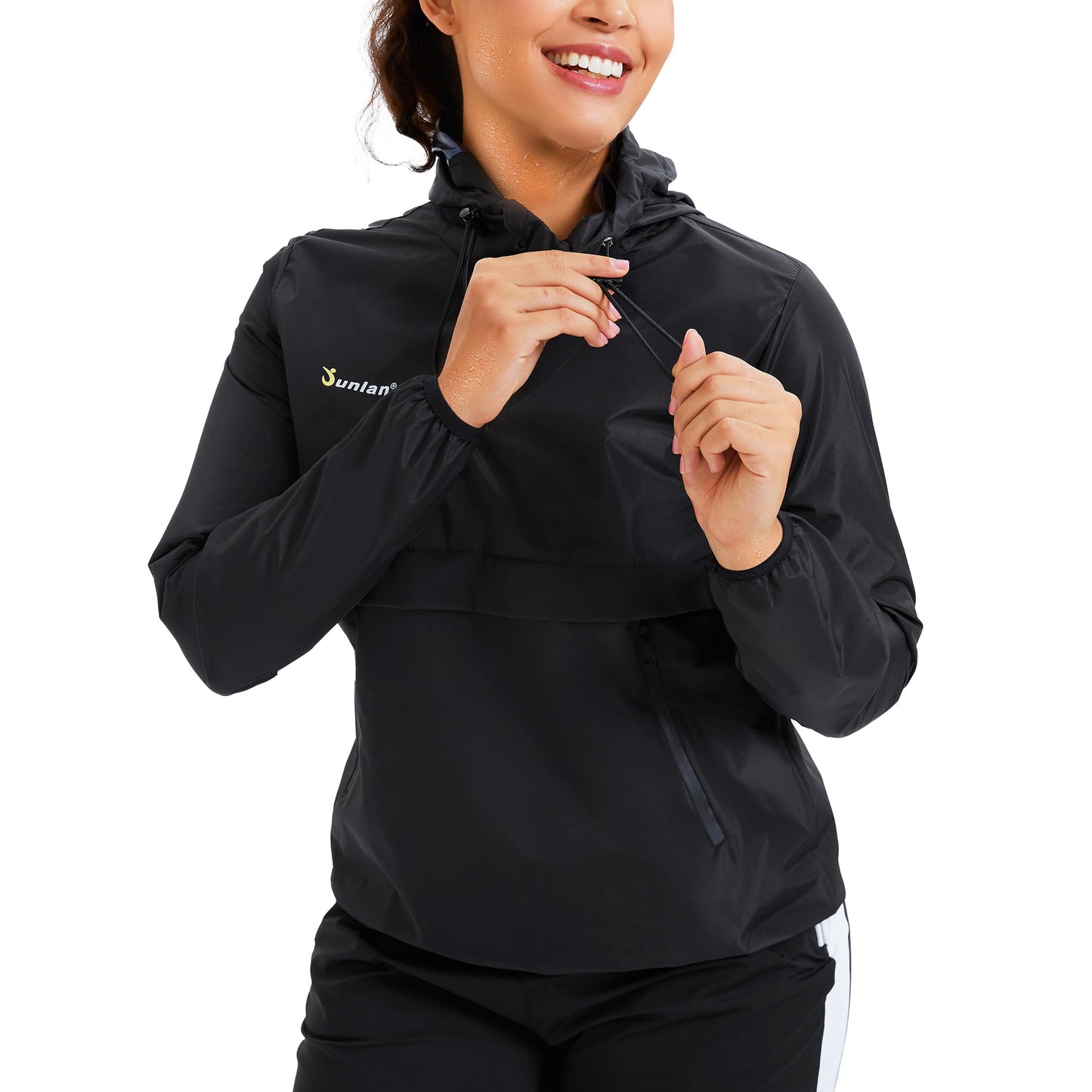 Junlan Sauna Suit for Women Sweat Jacket Gym Workout Vest Sweat Suits