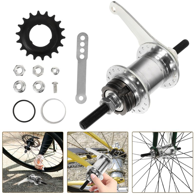 Yardwe 36H Inverted Brake Drum Rear Hub Steel Cycling Wheel Hub for Fixed Gear and Mountain Bikes 7.08X5.51X2.75 Inch Bicycle Rear Brake Kit
