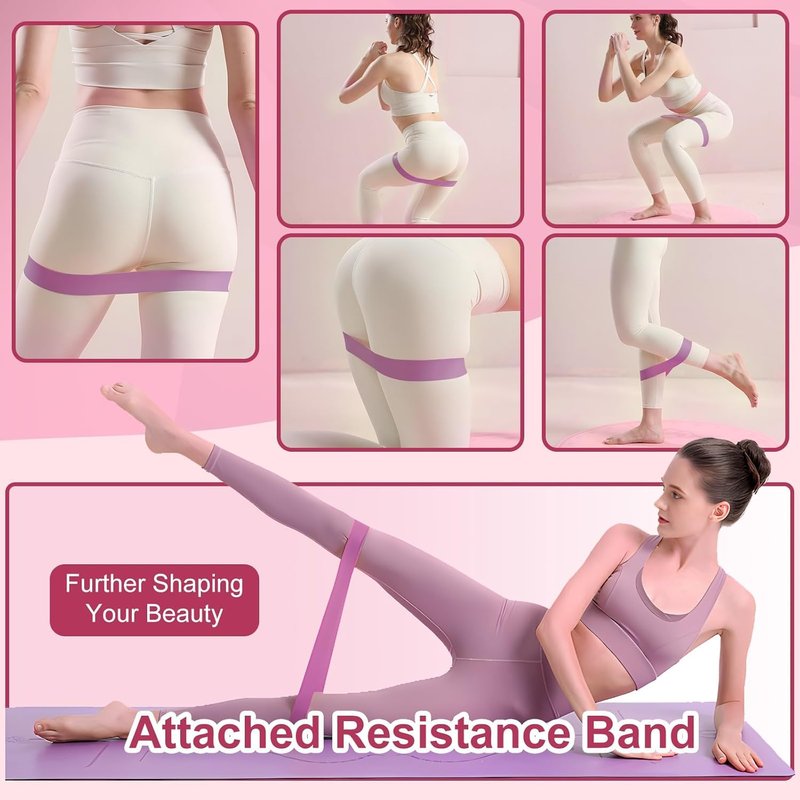 LANDYPHO Thigh Trainer [2026 Upgraded], Thigh Trainer Thigh Exerciser, Inner Thigh Exerciser, 360° Pelvic Floor Exercise Devices, Hip Trainer Kegel Excerciser, 20LB Resistance Band, Pink
