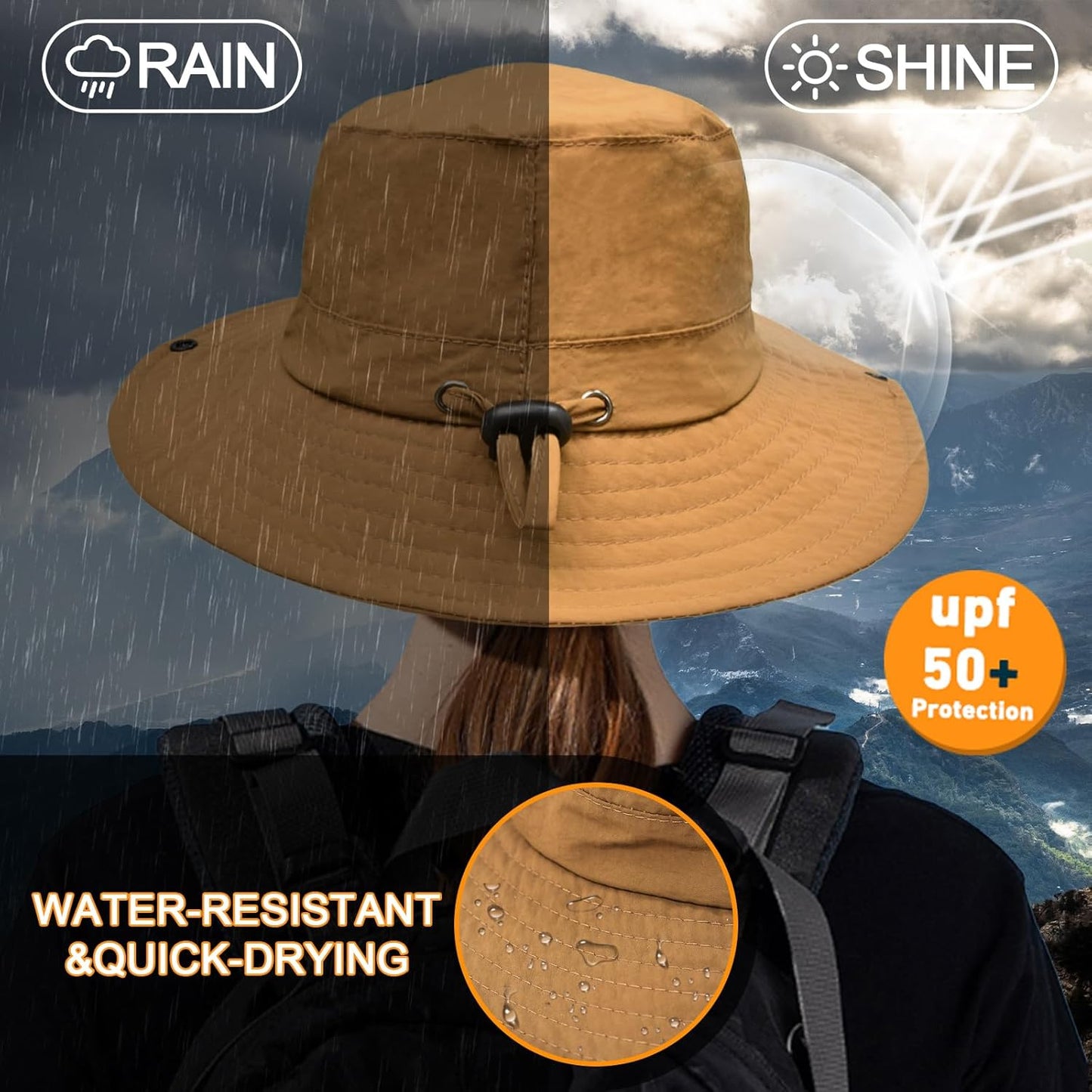 Sun Hats - UPF 50+ Quick Dry Foldable Bucket Hat for Beach & Hiking | Adjustable Fishing Safari Hat