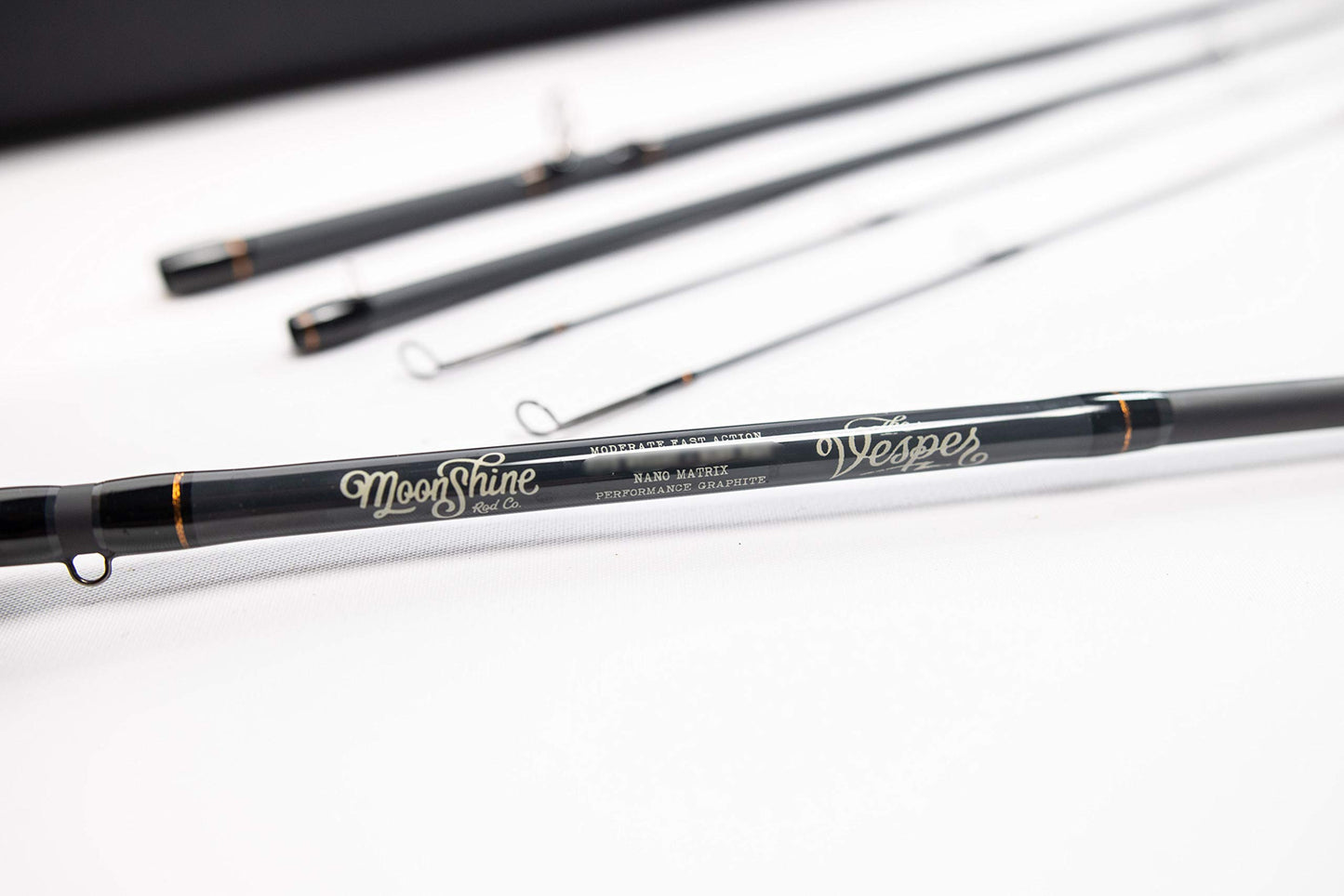 Moonshine Rod Co. Fly Fishing Rod with Carrying Case and Extra Rod Tip Section Fast Action, The Vesper, 5wt 10'