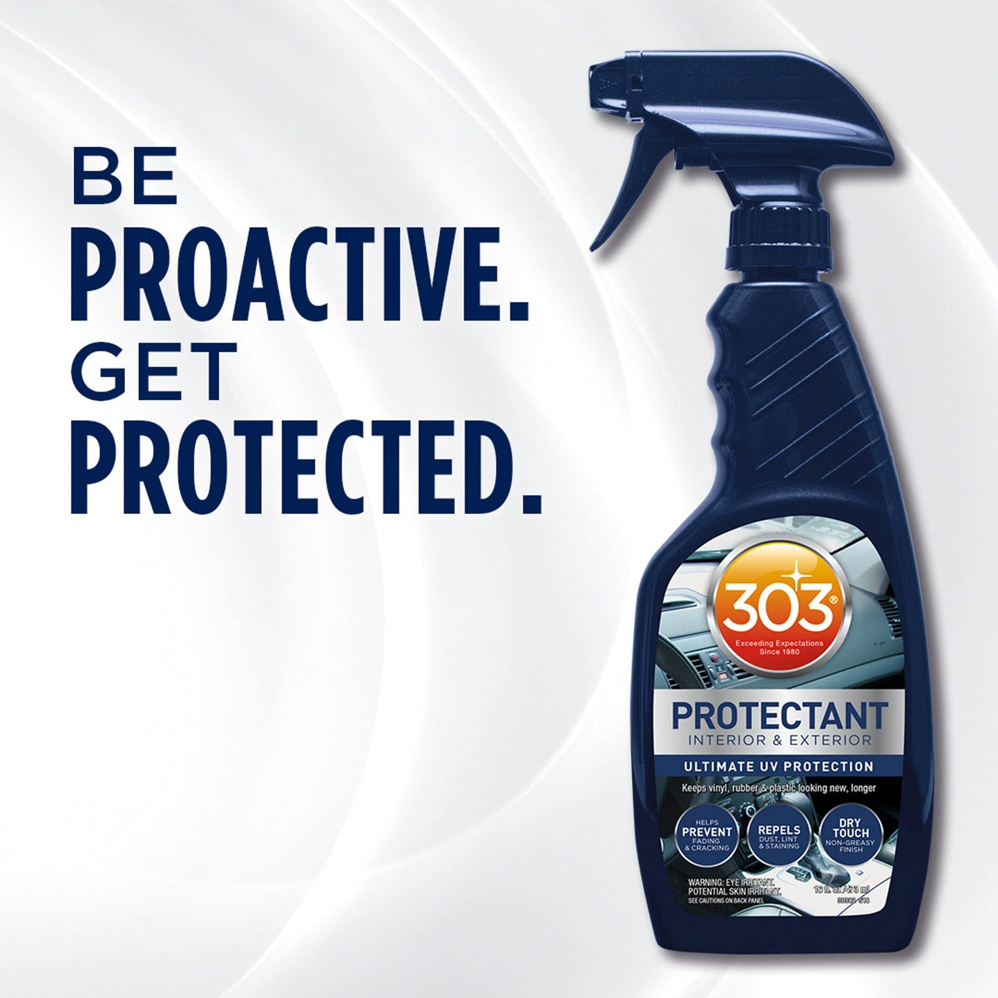 303 Products Automotive Protectant Spray, UV Protection for Car Interior & Exterior – Protects Vinyl, Plastic & Rubber, Repels Dust & Dirt, Matte Finish, 16 oz