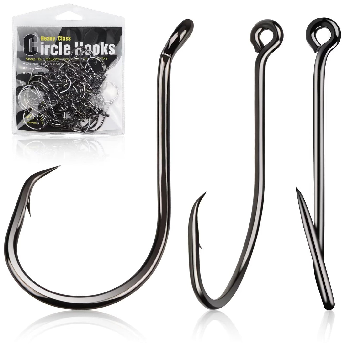 Dovesun Circle Hooks for Catfish 2X Strong 100PCS Catfish Hooks Octopus Circle Hooks Saltwater and Freshwater Black & Red Size 1/0-8/0