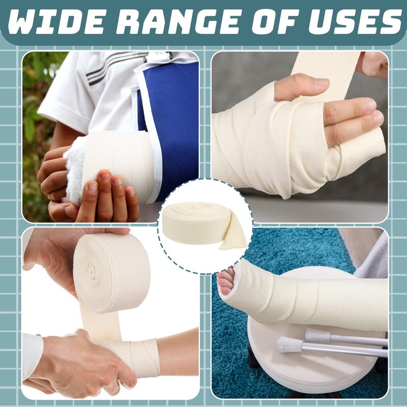 Preboun 2 Rolls Cotton Stockinette Tubular Bandage 11 Yard Comfortable Arm Stockinette Tubing Reusable Elastic Bandage Sleeve for Ankles and Elbows(2 Inch)