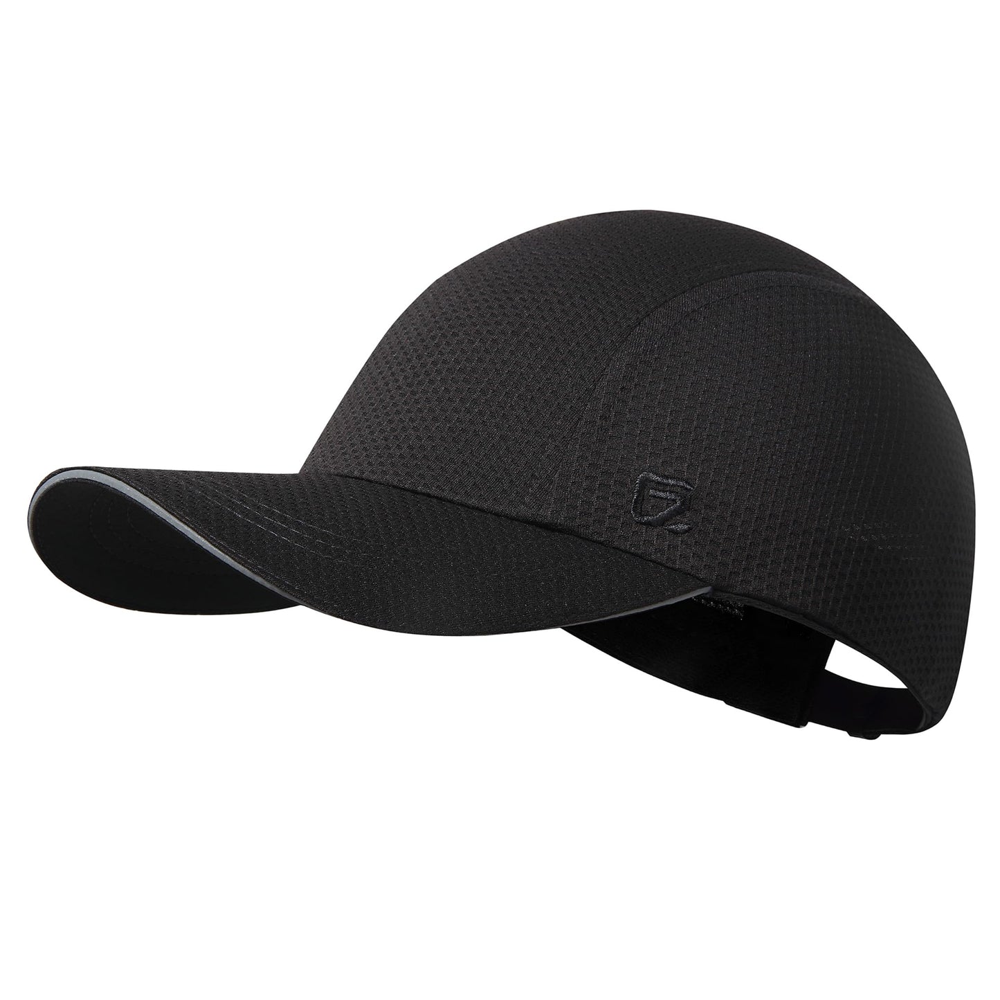 GADIEMKENSD Women's Race Day Running Hat Performance 100% Polyester Baseball Cap - Excellent Ventilation, Lightweight, Reflective Safety Ponytail Hats for Exercise Golf Hiking Beach Workout Gym Black