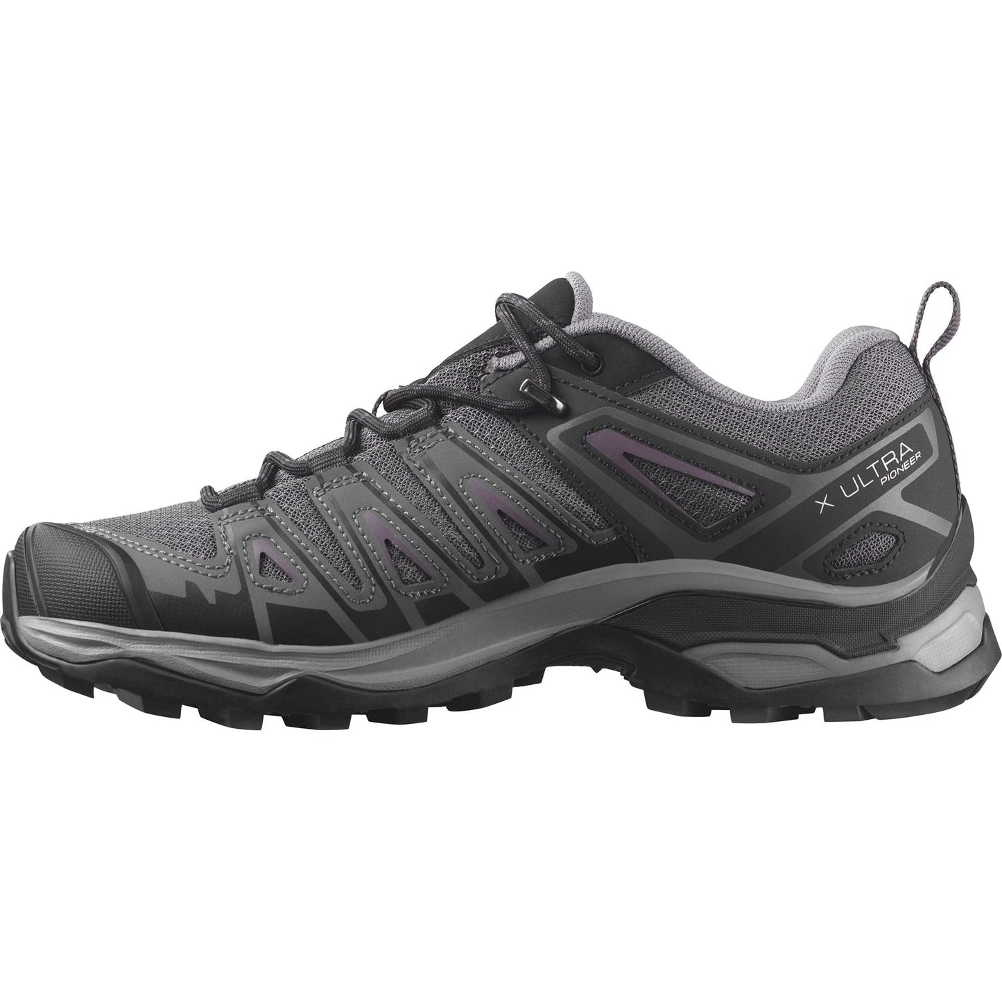 Salomon Women's X ULTRA PIONEER Hiking Shoes for Women, Magnet / Black / Moonscape, 7.5