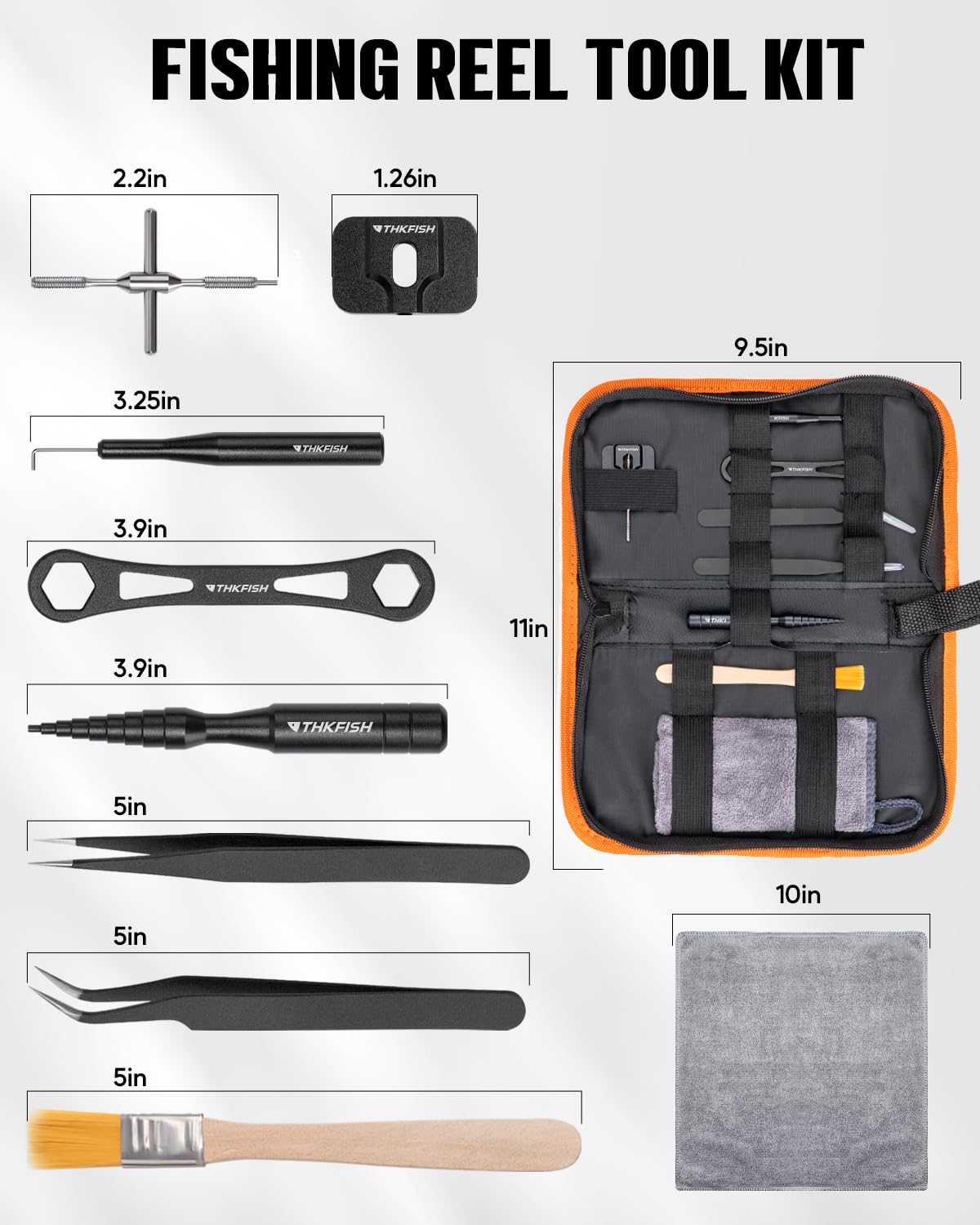 THKFISH Fishing Reel Maintenance Kit, Reel Repair Tool Kit, Fishing Reel Cleaning Set with Spool Pin Remover and 28 in 1 Screwdriver or 38 in 1 Electric Screwdriver