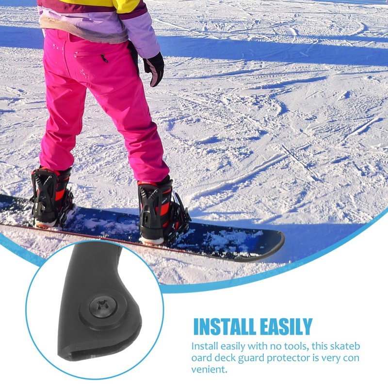 INOOMP 2pcs Snowboard Protection Bar Longboard Protection Skateboard Longboard Deck Protector Edge Protector Skateboard Strip Protection Strip Skateboard Guard Black Oval