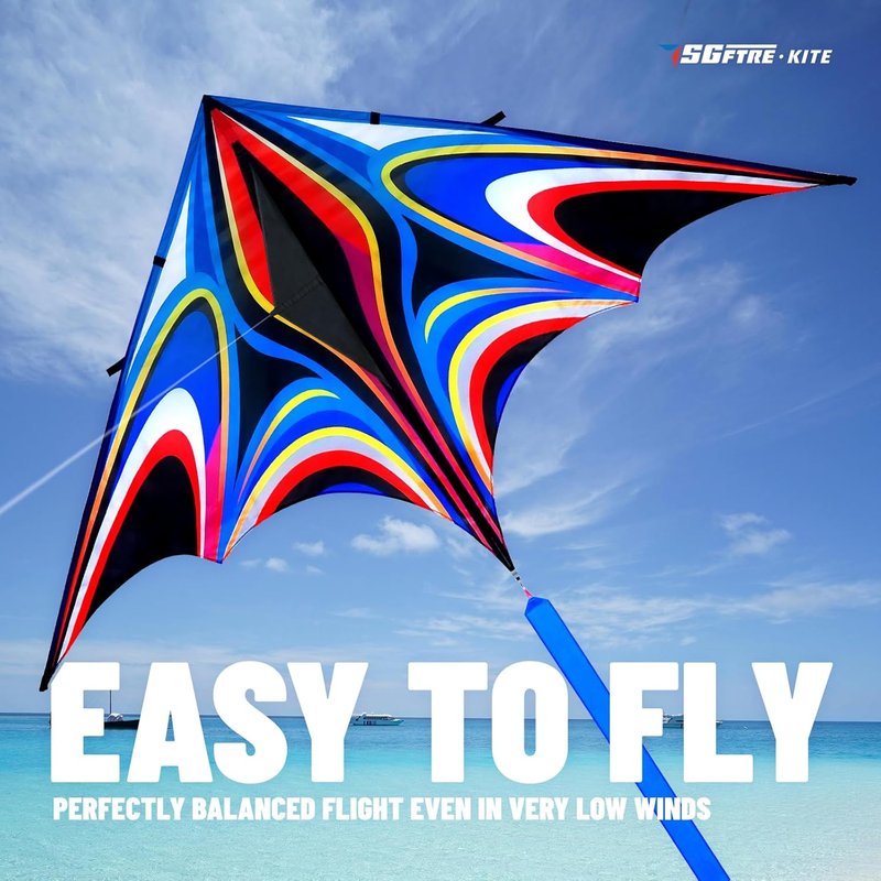 Delta Kite for Kids & Adults - Easy to Fly Beginner Kite for Beach & Outdoor Fun | Perfect for Family Activities