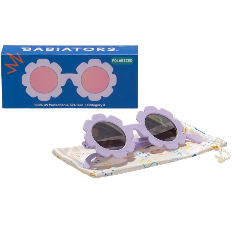 Babiators Polarized Flower: Irresistible Iris | Lavender Mirrored Lens | Ages 3-5
