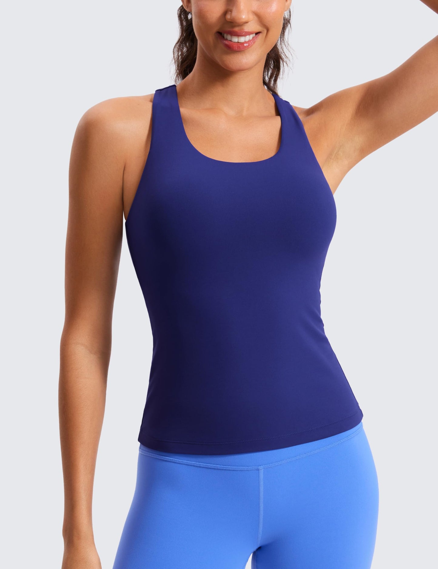 CRZ YOGA Butterluxe Racerback Tank Tops Larkspur Blue Large