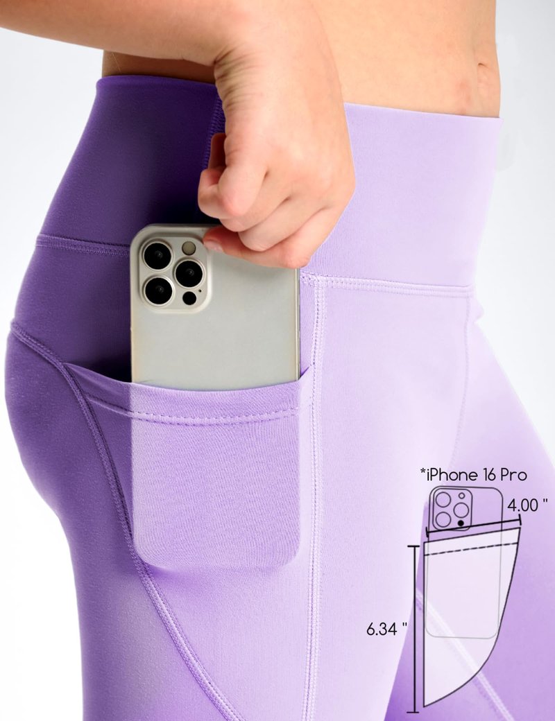 5 Pack Girls' Athletic Leggings with Pockets, Ankle Length Yoga Pants for School Kids Outfits Clothes