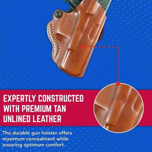 DeSantis Thumb Break Scabbard OWB Holster - Leather Right Hand Gun Holster, Fits Standard 1911 Models 5", from COLT, S&W, SIG Sauer, Ruger, Kimber, Springfield, and Others - Right Hand Draw, Black