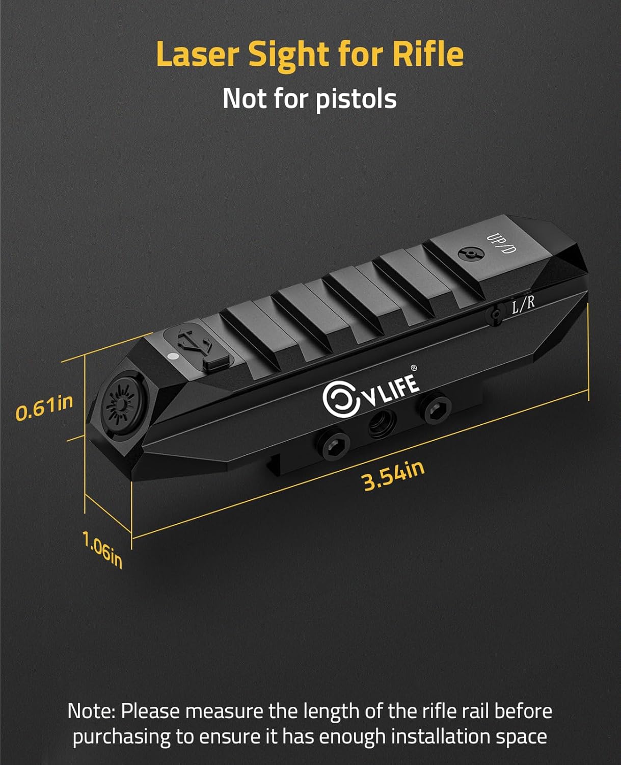 CVLIFE Laser Sight for Rifle - Low Profile Rechargeable Picatinny Laser with Strobe Mode | Precision Targeting