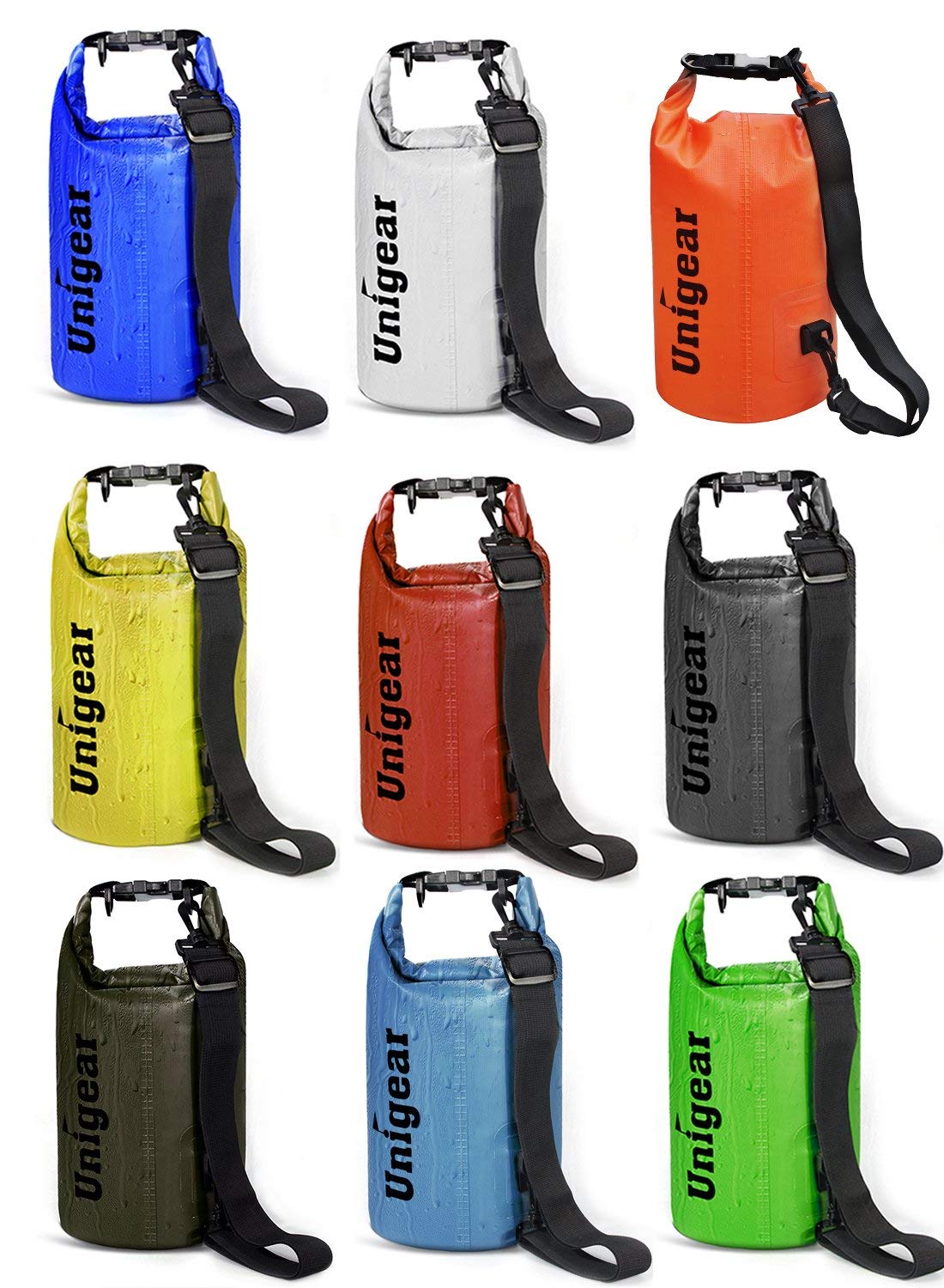 Unigear Dry Bag Waterproof, Floating and Lightweight Bags for Kayaking, Boating, Fishing, Swimming and Camping with Waterproof Phone Case (Army Green, 30L)