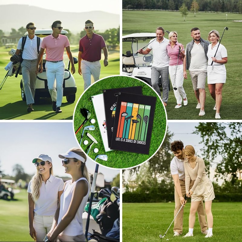 DYJYBMY Dead Serious About Golf Printed Golf Towel with Clip, Funny Skeleton Towel for Men Women, Humorous Funny Gifts for Golfer Golfing Lover, Birthday Golfing Gifts for Family Friend Coworker