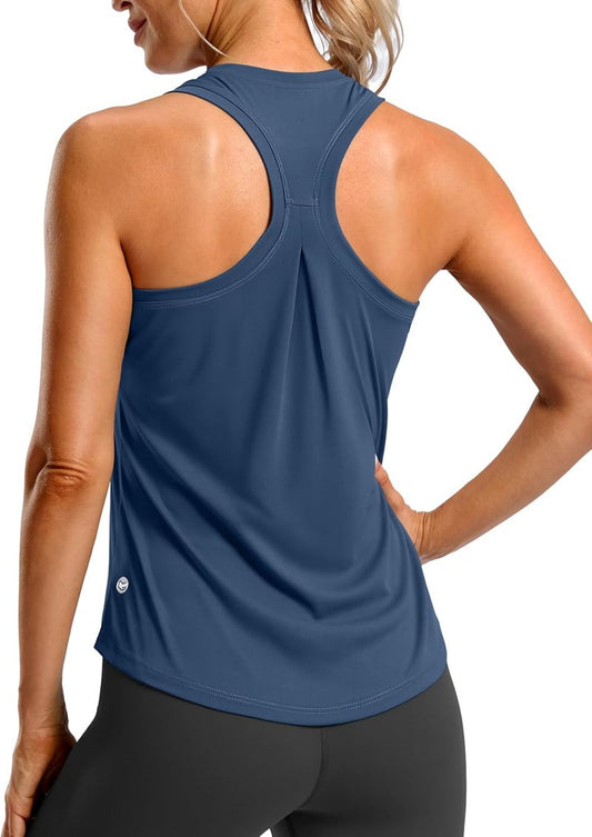 Women's Racerback Workout Tank Tops - Loose Fit Athletic Yoga Shirts for Gym & Running | Sleeveless