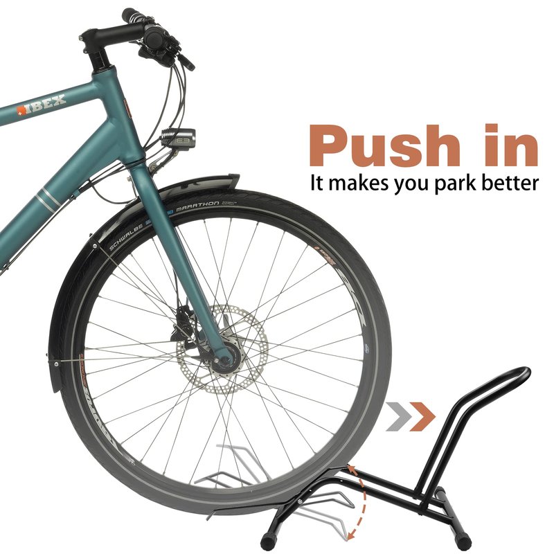 Bike Stand Floor Bicycle Stand Bike Parking Rack Stand Bicycle Storage Perfect for 16"-29" Front and Rear Wheel Parking Rack