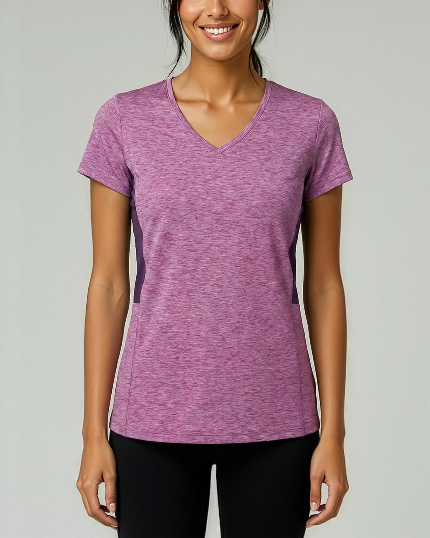5 Pack Women's Dry Fit V Neck Workout Tops T Shirts Athletic Gym Yoga Tees