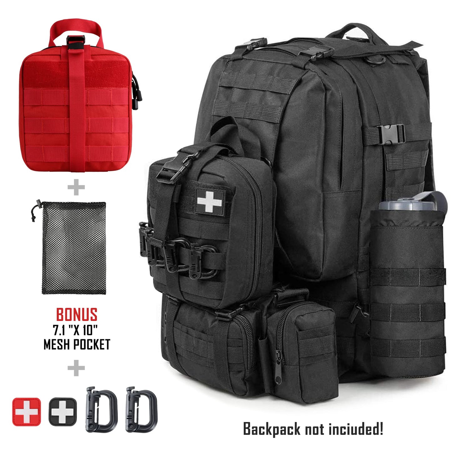 LIVANS 1000D First Aid Bag Empty Medical Ifak Pouch Molle EMT Pouches Rip-Away Tactical Military Trauma Emergency Medic Bag