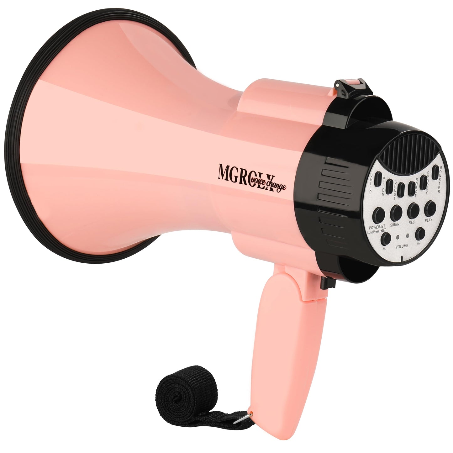 MGROLX MMGROLX 30w Megaphone Bullhorn | Loud Speaker w/ 6 Different Sound Effects | Built-in Bluetooth Mode, Siren and Recording | Voice Changer Function for Outdoor Sports, Party, Kids(Black)