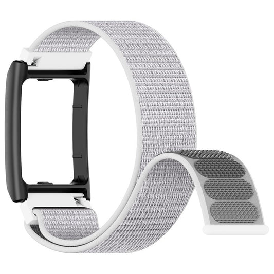 Polyjoy Nylon Loop Wristband + Frame Case Compatible with Amazfit Helio Strap Fitness Tracker, Sport Elastic Soft Breathable Adjustable Replacement Wrist Bands Bumper for Women Men