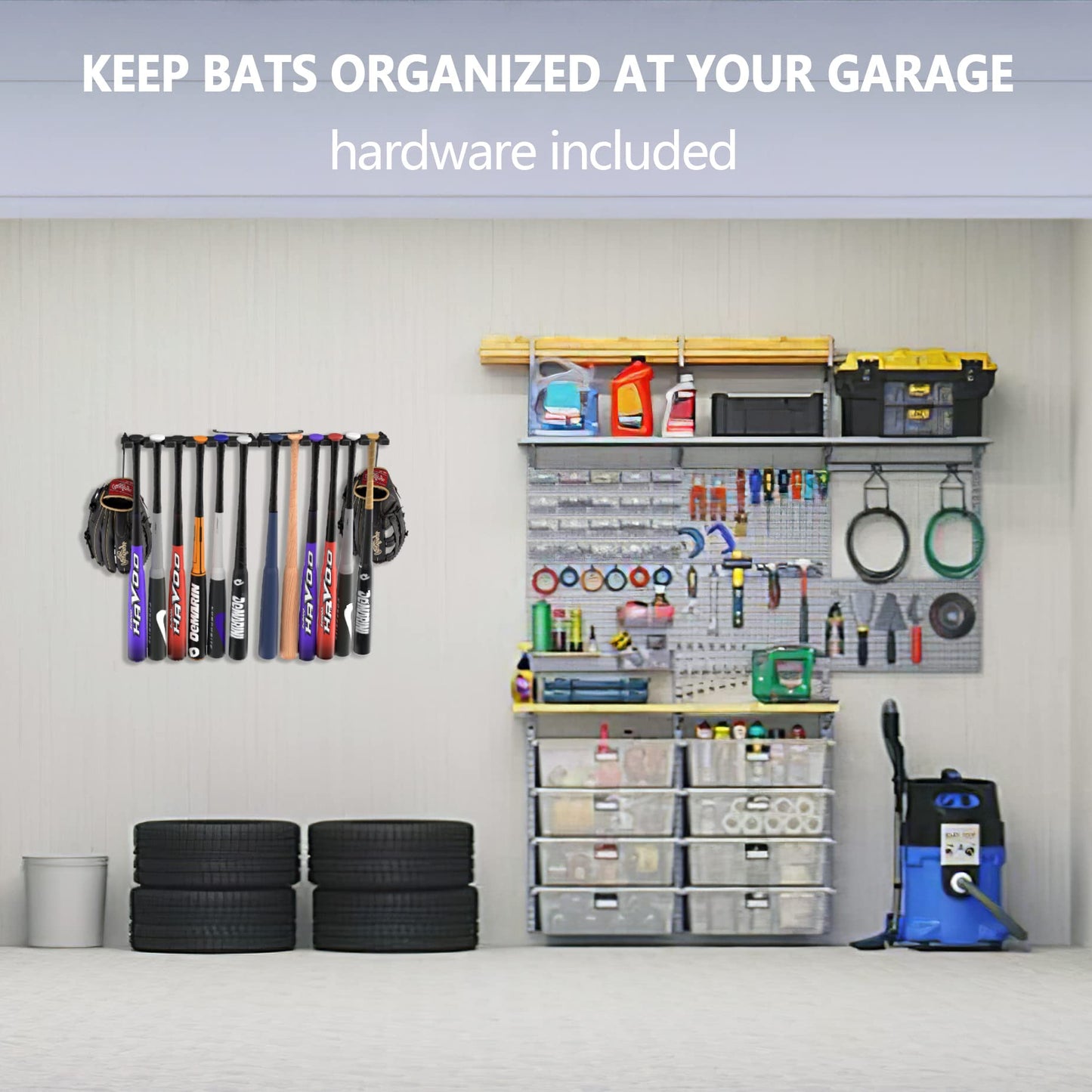 Hikeen Baseball Bat Rack Dugout Organizer Bat Holder for Storage 12 Bats, Foldable