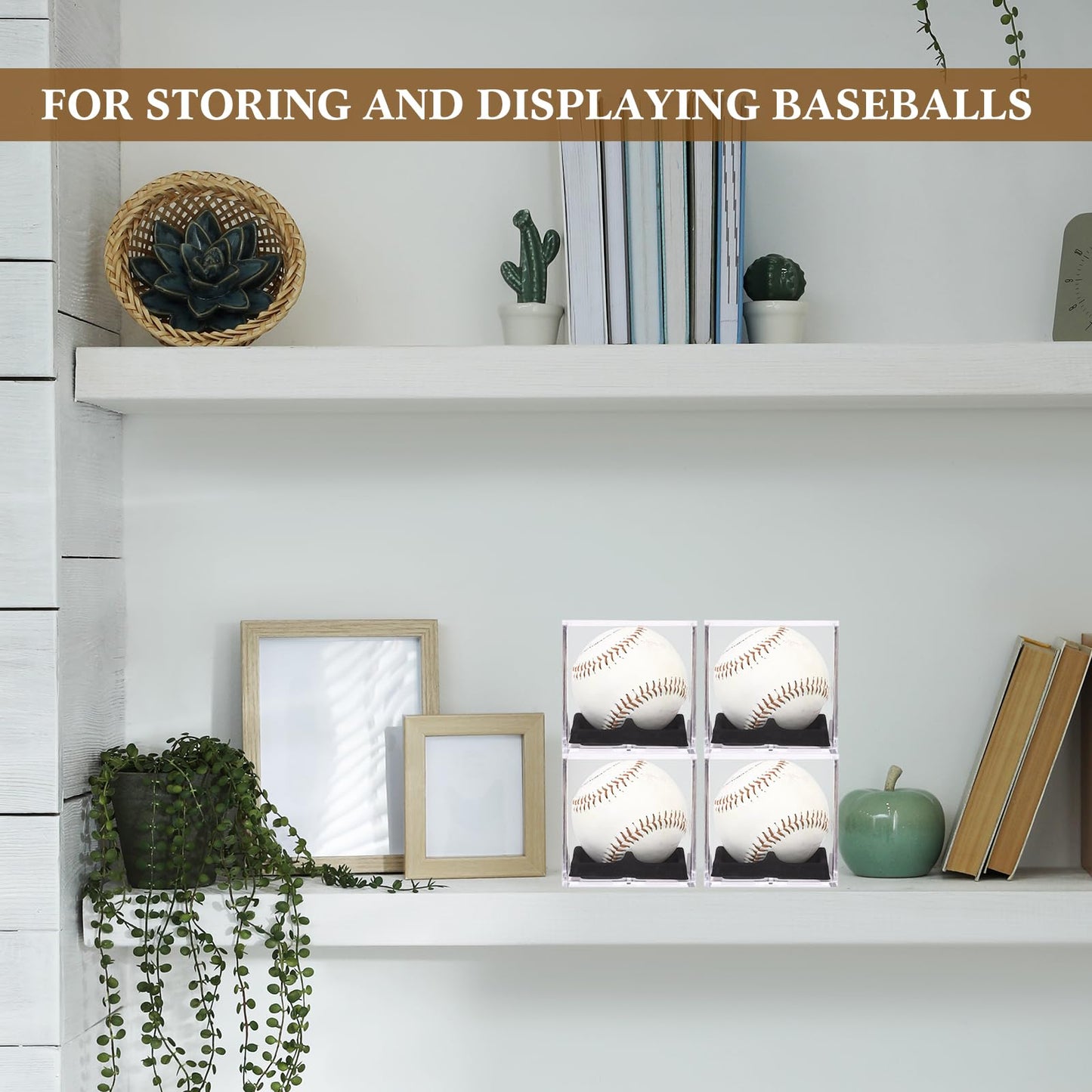 Kigley 18 Pack Baseball Display Cases Bulk, UV Protected Acrylic Boxes with Protective Foam Inserts, Clear Baseball Display Cases for Official Size Memorabilia Balls