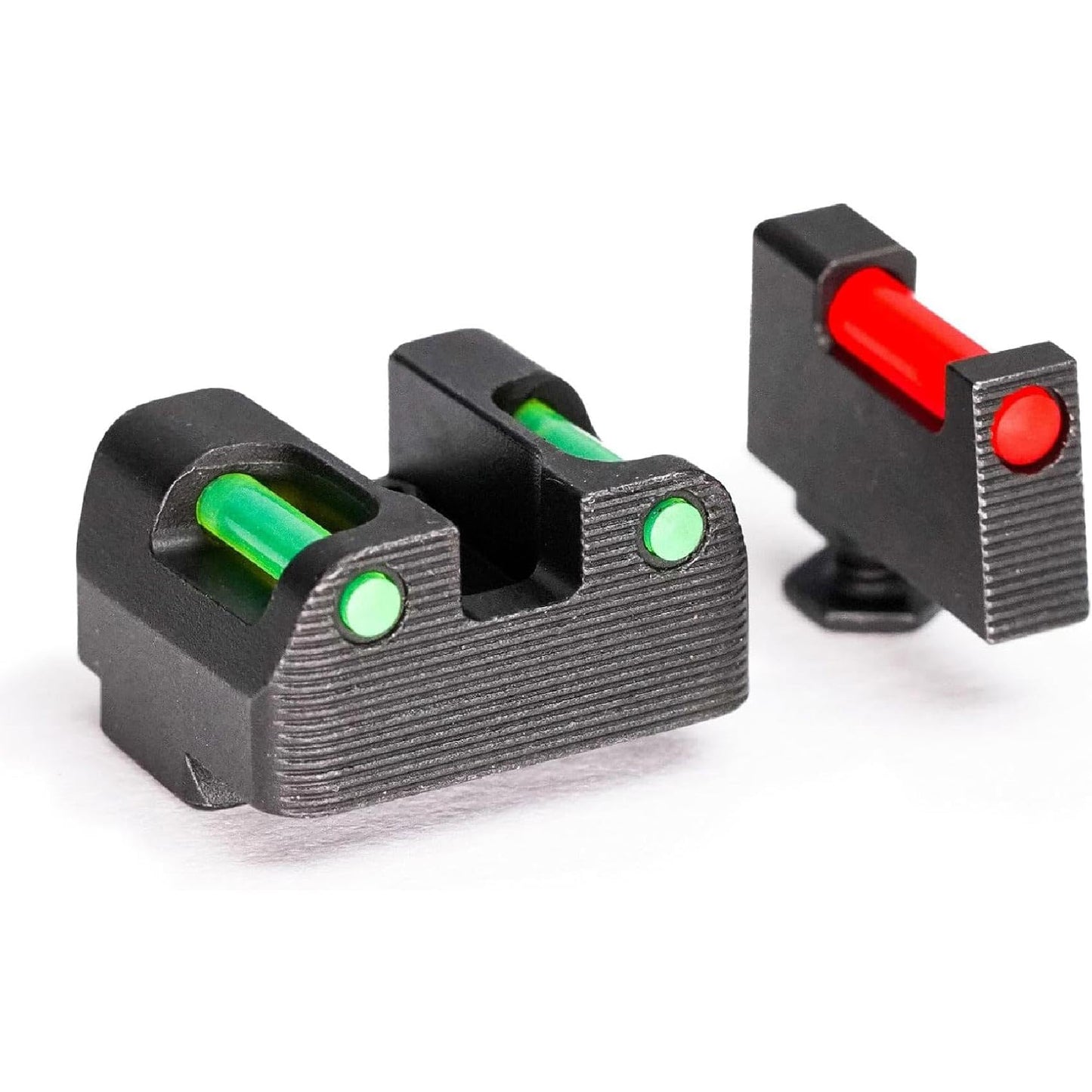 TAG PRECISION Optics Ready Gun Sights Compatible with Glock 9MM/.40 S&W | Durable CNC Machined Steel Nitride Coated Front & Rear Handgun Sights with Easy Customization | Full Fiber (TSF)