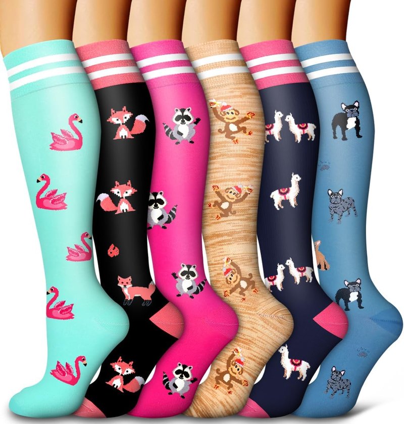 Copper Compression Socks for Women & Men - 6 Pack for Medical, Running, Nursing & Athletic Support