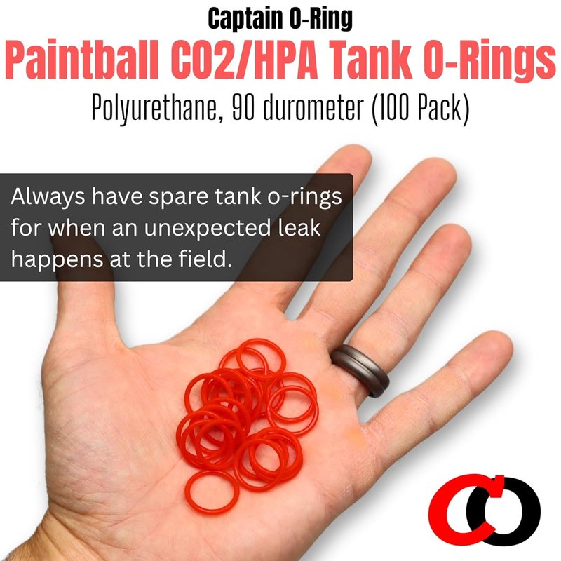 CO2 & HPA Tank O-Rings - Durable 90 Durometer Polyurethane | Red Replacement Urethane Orings
