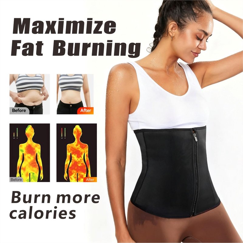TIMESEEK Women's Sauna Suit Waist Trainer, Double Closure Waist Trimmer Belt, Adjustable Tummy Control Shapewear for Workout